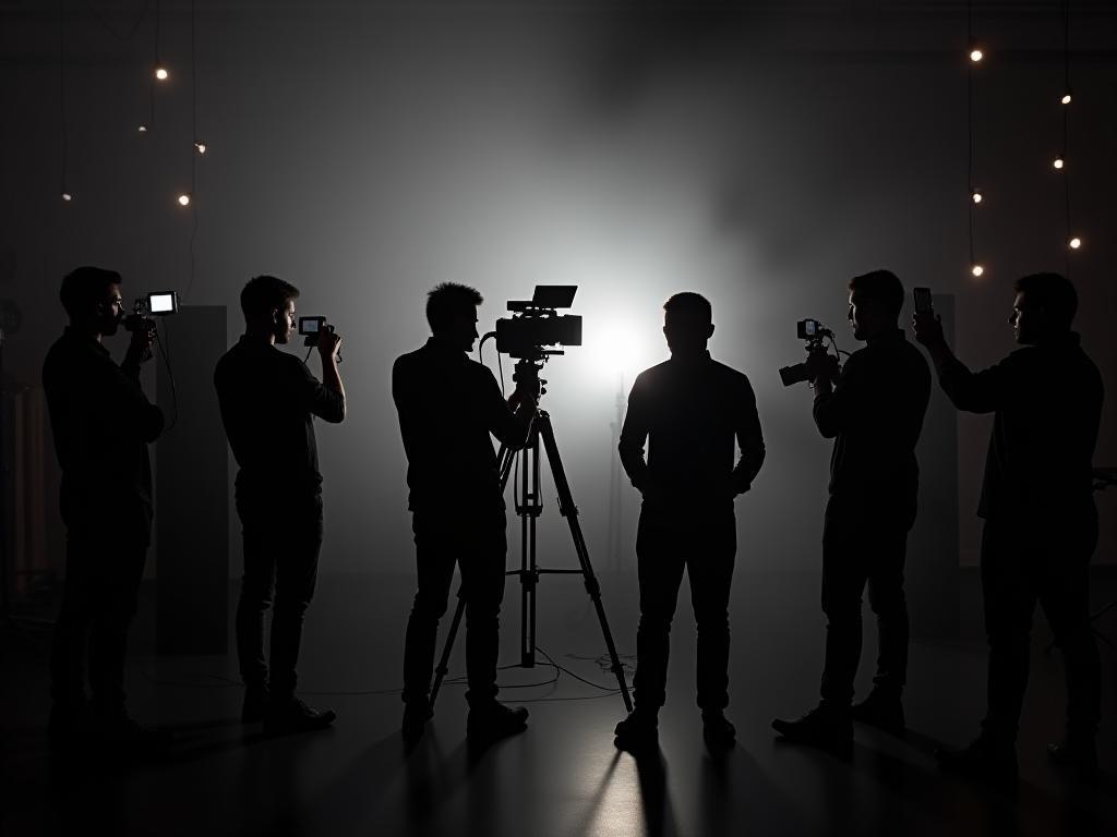 Creative media production team at work